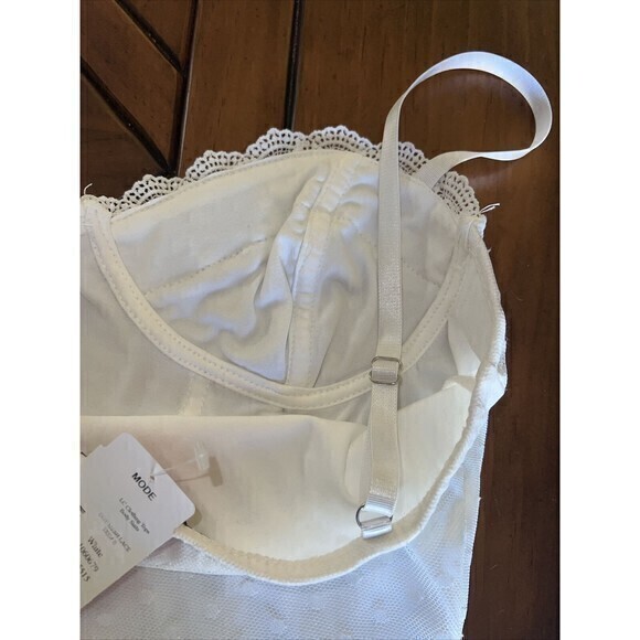 Haute Monde Ivory Lace Embroidered Bodysuit Sz Small Strappy Tank Adjustable NWT - Picture 6 of 6
